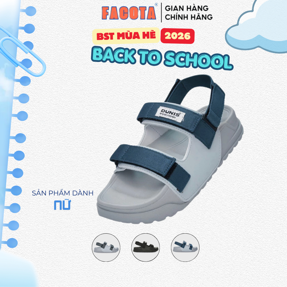Giày sandal Nữ DUNIS Quai Ngang Đế Cao 4cm Nhẹ Êm Bền DN977