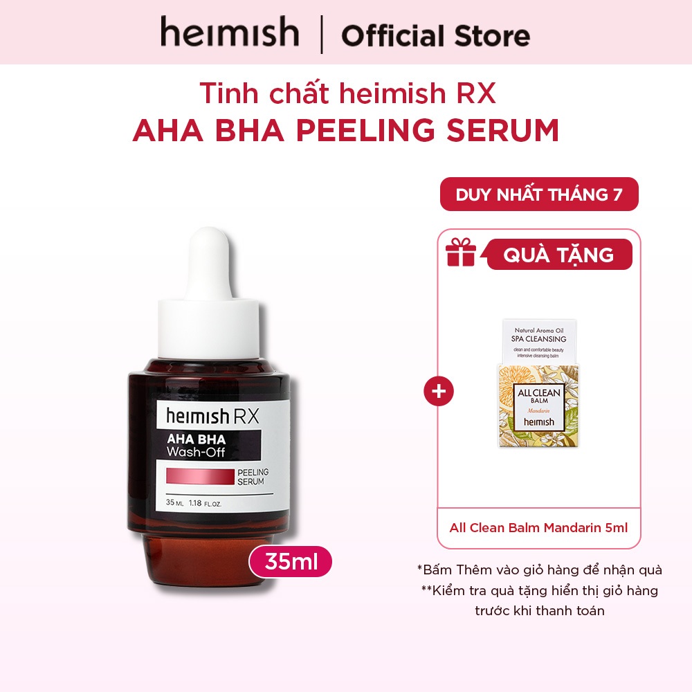 [MỚI] Tinh chất peel da heimish RX AHA BHA Wash off Peeling Serum 35ml