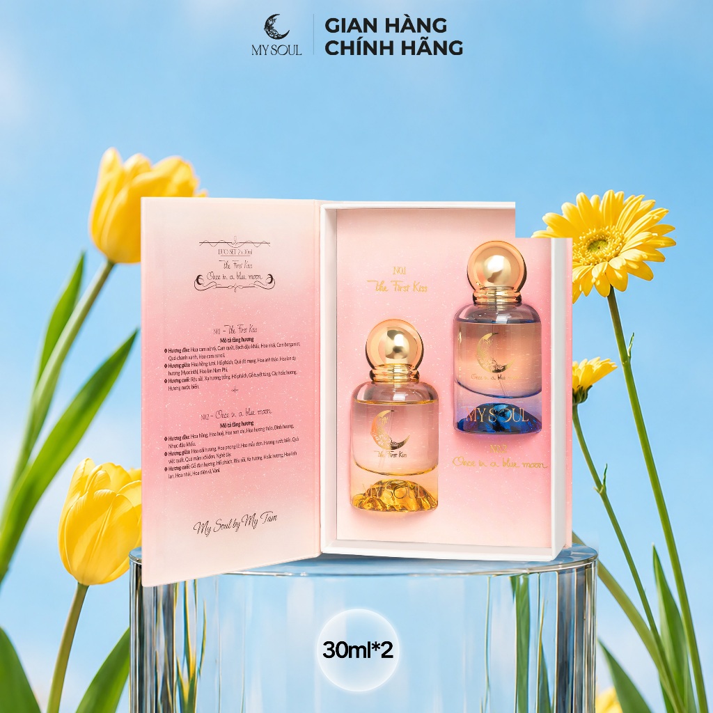 Nước Hoa My Soul Mỹ Tâm - Phiên Bản Combo 30ML Combo No.01 The First Kiss & No.02 Once In A Blue Moo