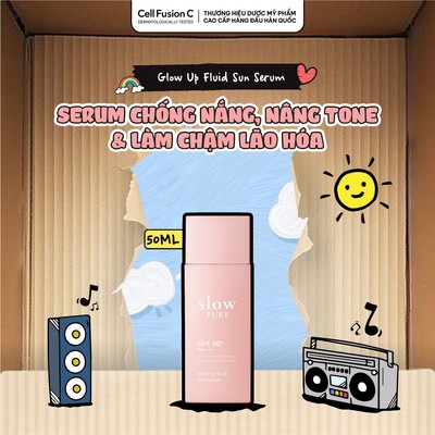 Serum Chống Nắng Nâng Tone Giúp Dưỡng Sáng & Hỗ Trợ Giảm Nếp Nhăn Slowpure Glow Up Fluid Sun Serum SPF50+ PA++++ 50ml