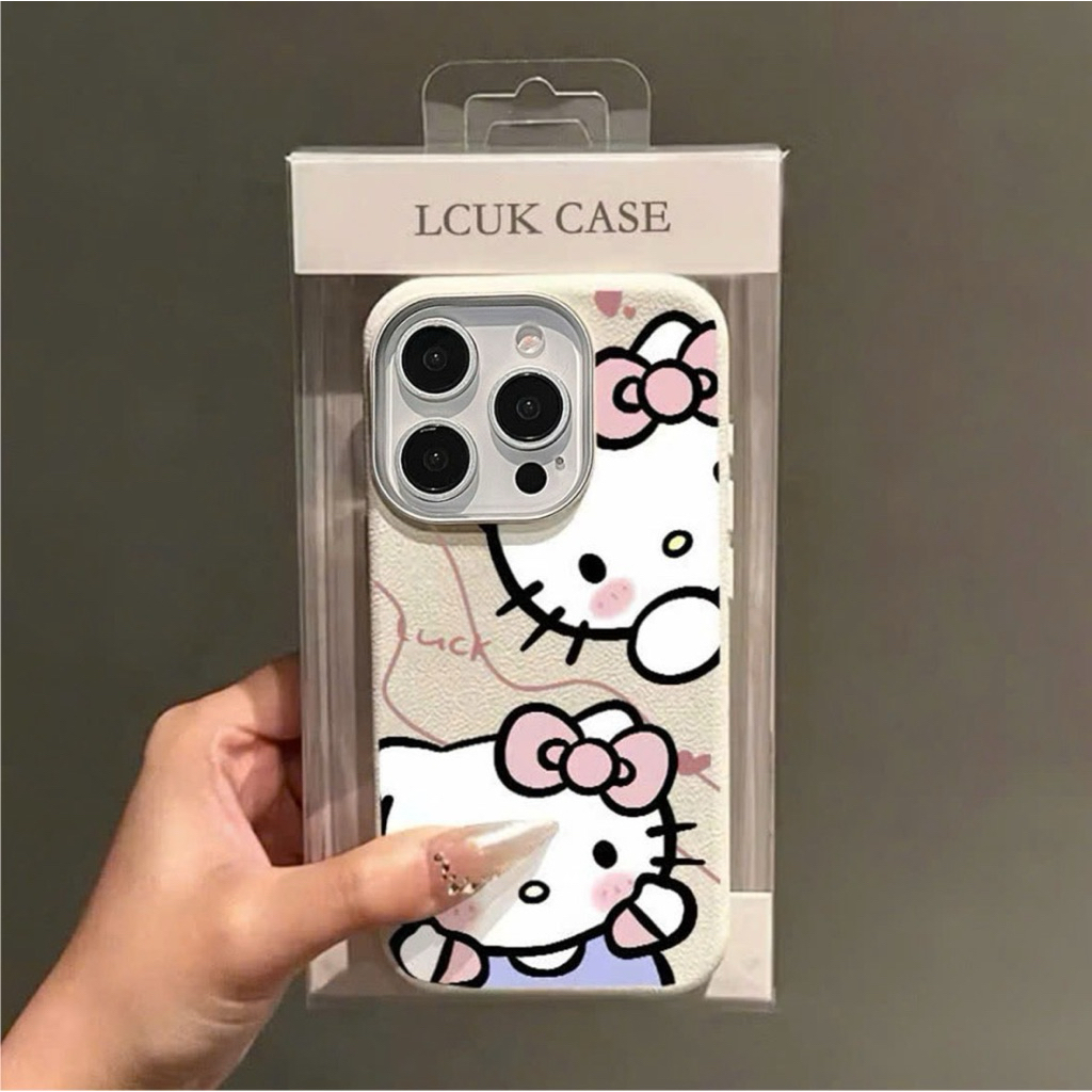 Ốp hello kitty vân da