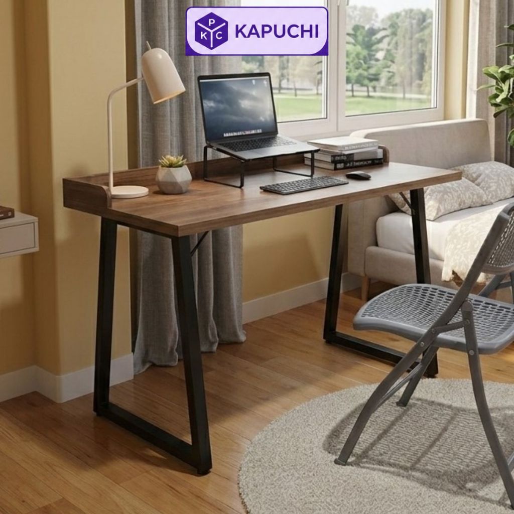 Bàn làm việc đa chức năng chân sắt bền bỉ, mặt gỗ MDF hiện đại  tuyệt đẹp cho không gian văn phòng.-