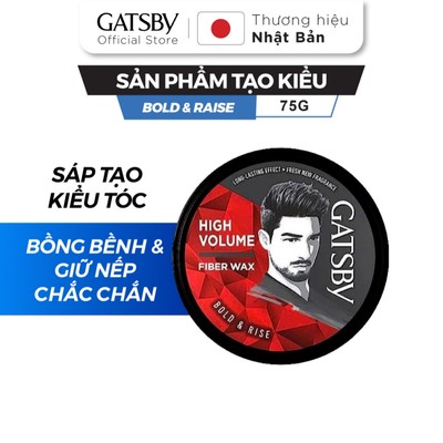 Sáp vuốt tóc GATSBY Styling Fiber Wax Bold & Raise, tạo kiểu tóc dày phồng & giữ nếp, 75g