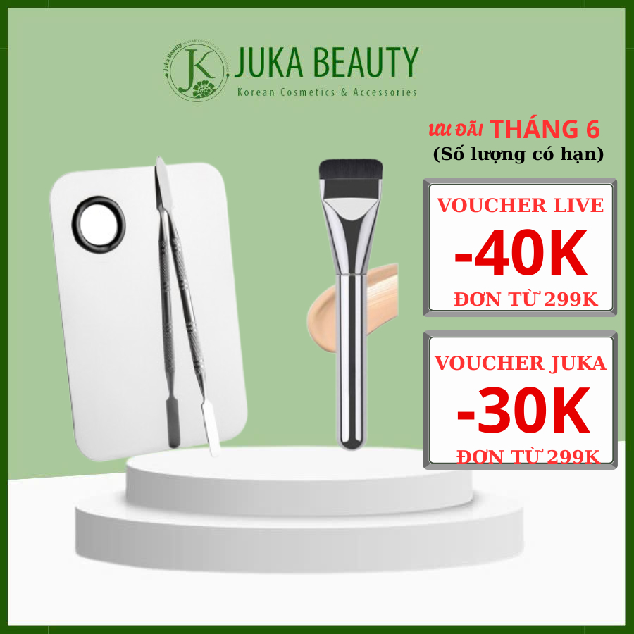 (SET 3 MÓN KHAY+THANH TRỘN+CỌ DÀN NỀN) Bộ dụng cụ khay tán nền hỗ trợ trang điểm chuyên nghiệp
