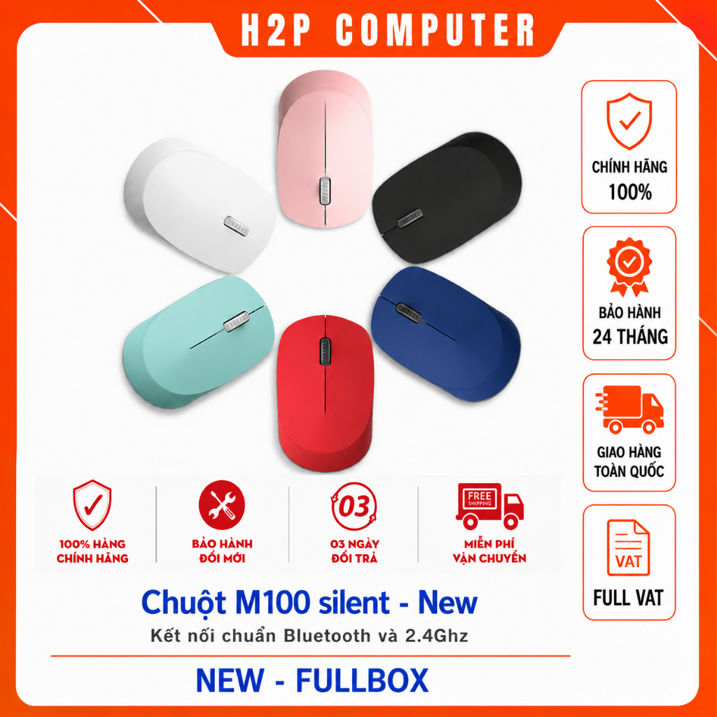 Chuột không dây Chuột Rapoo M100 silent - New - Chính Hãng Mai Hoàng - BH 24 Tháng