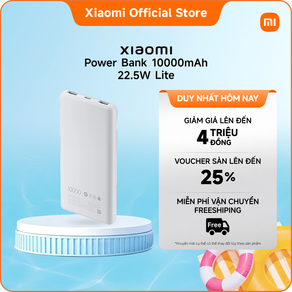 Sạc dự phòng Xiaomi Power Bank 10000mAh 22.5W Lite Nhỏ gọn, sạc nhanh, dùng mọi lúc mọi nơi