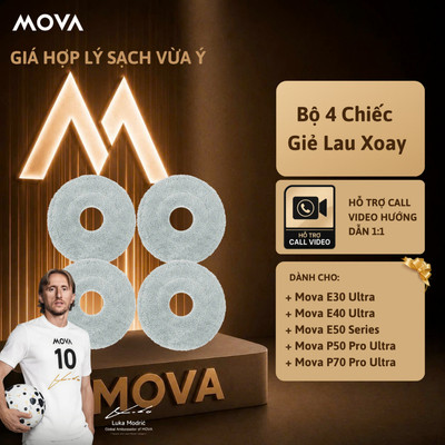 Bộ 4 Chiếc Giẻ Lau Xoay Cho Mova E30 Ultra/ E40 Ultra/ E50 series/ P70 Pro Ultra/ V50 Ultra/ V70 ULTRA Complete