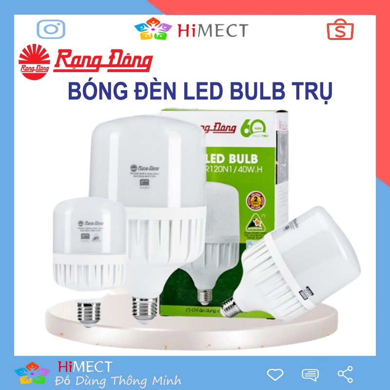 Bóng đèn LED bulb Trụ Rạng Đông, 20w, 30w, 40w, 50w, 60w, 80w  RĐ-LED Bulb Trụ
