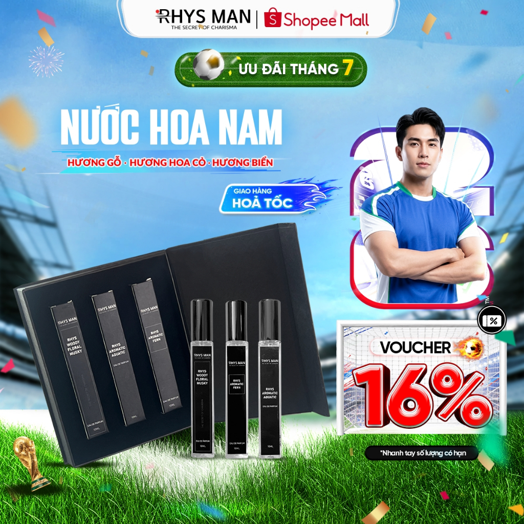 Nước hoa nam Rhys Man lịch lãm, đẳng cấp, lưu hương tới 12h 10ml/chai