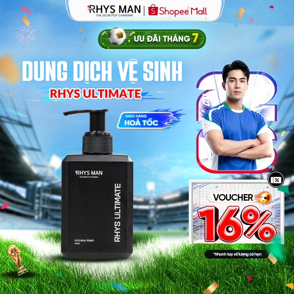 Dung dịch vệ sinh nam Rhys Man hương bạc hà Rhys Ultimate 120ml