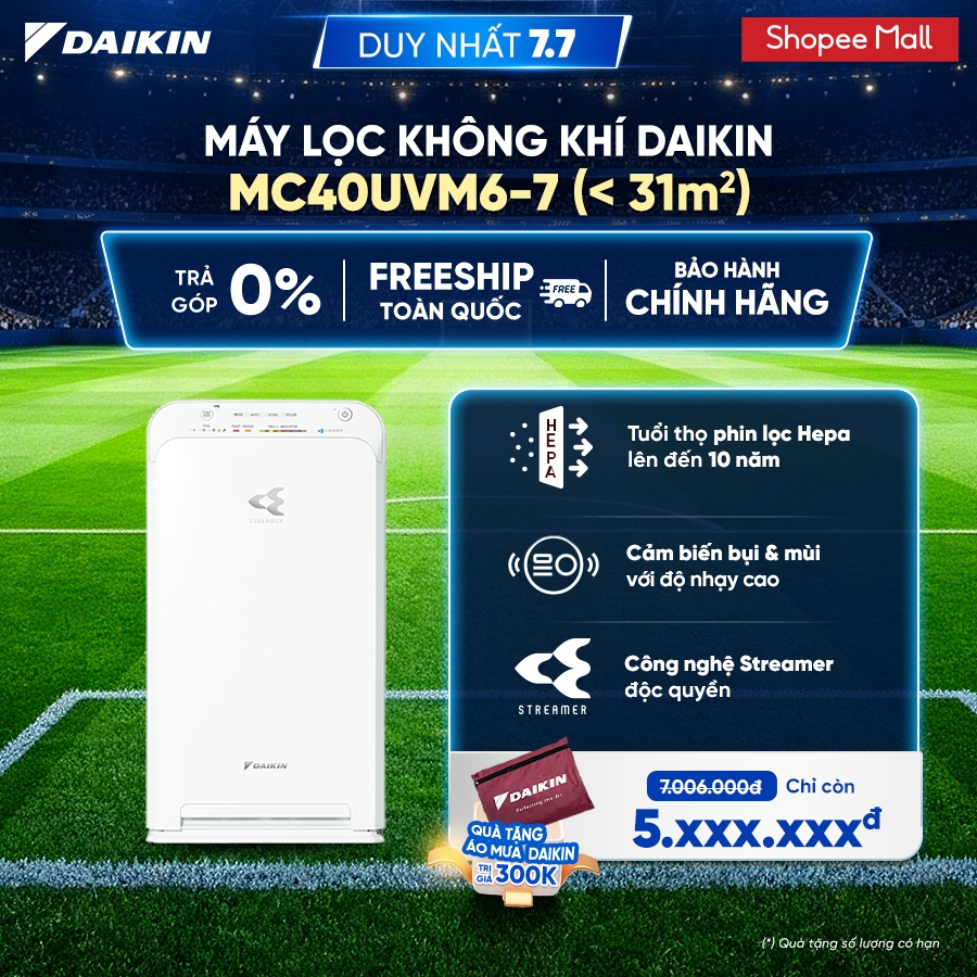 Máy Lọc không khí Daikin MC40UVM6-7 - Diện tích sử dụng 31m2 | BigBuy360 - bigbuy360.vn