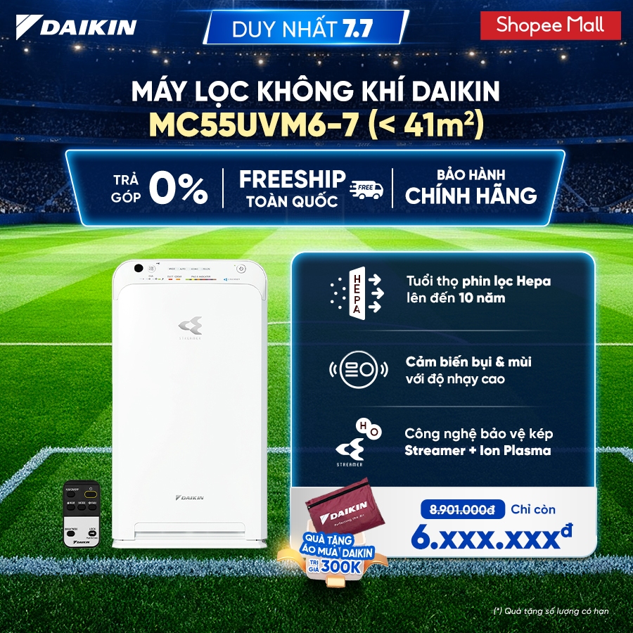 Máy Lọc không khí Daikin MC55UVM6-7 - Diện tích sử dụng 41m2