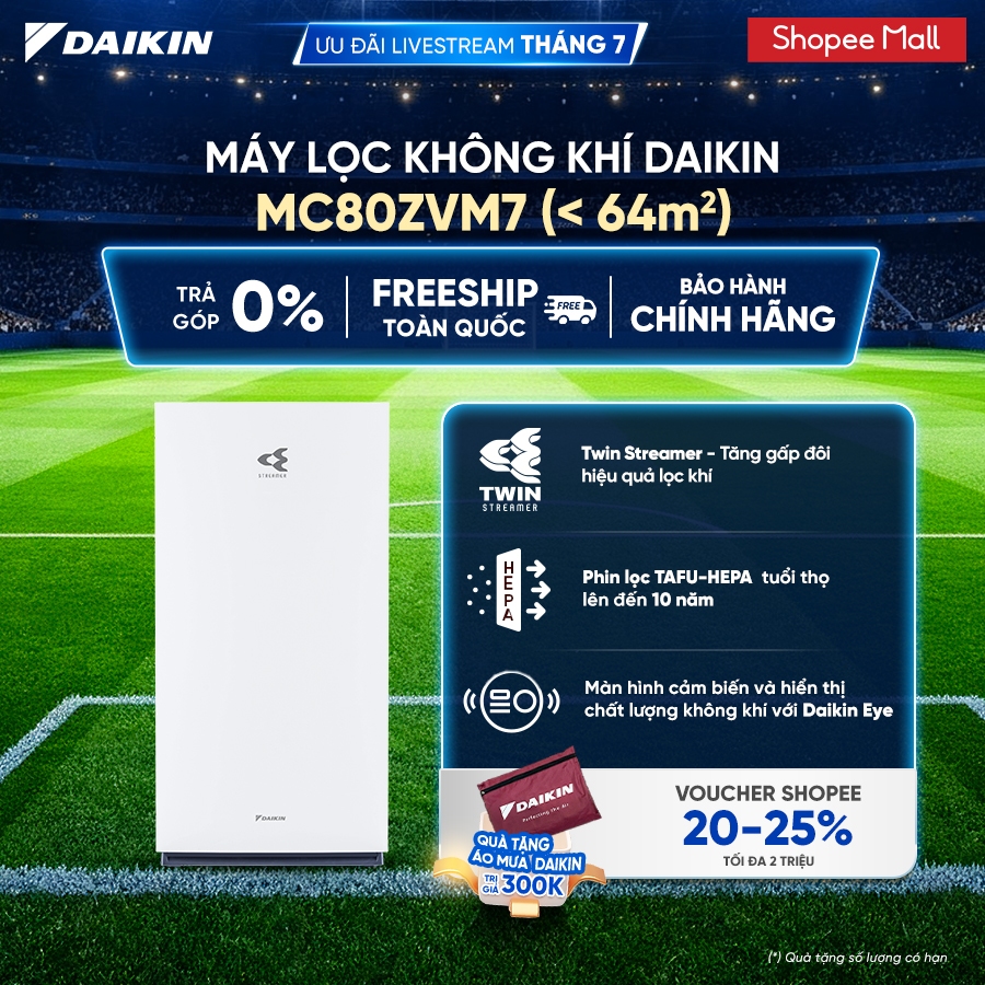 [LIVESTREAM] Máy lọc không khí Daikin MC80ZVM7 - Điều khiển app - Twin Streamer | BigBuy360 - bigbuy360.vn