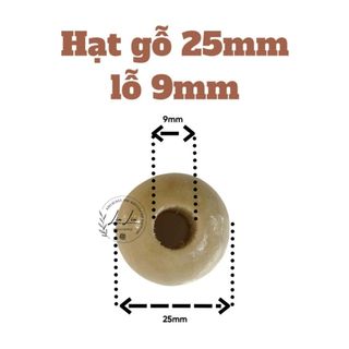 Hạt gỗ to 25mm phi 10 phủ bóng lỗ to hạt gỗ handmade, macrame