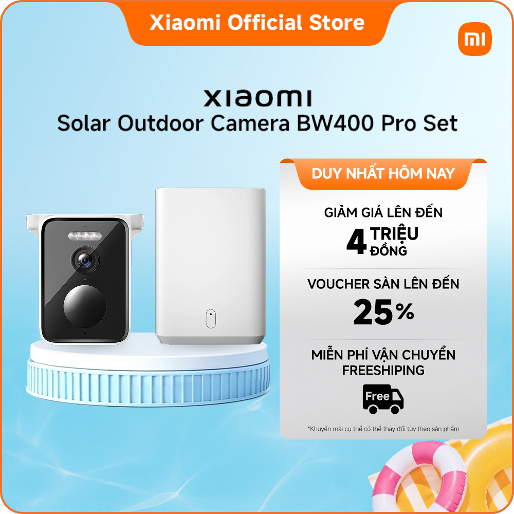 Xiaomi Solar Outdoor Camera BW400 Pro Set | 10000mAh | FOV 132° | Mã hóa dữ liệu nhiều cấp độ | Chỉ 