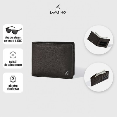 Ví Nam Mini Da Bò Vân Swift Cao Cấp Chính Hãng LAVATINO,Quà Tặng Người Thương -  Wallet Phoca WB35