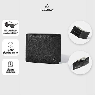 (New Item) Ví Da Nam Có Ngăn Khóa, Ngăn Tiền Lót Da 100% Da Bê Cao Cấp Chính Hãng LAVATINO - Lion WB53