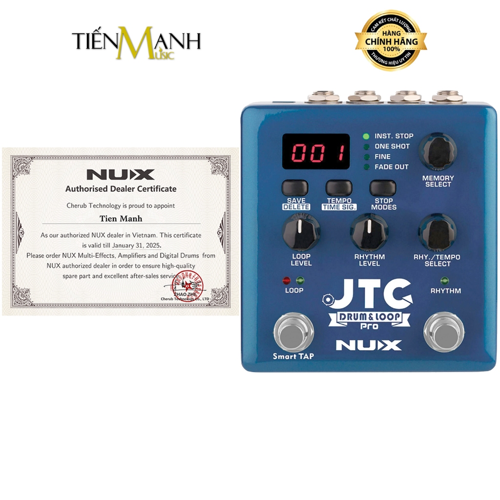 [Chính Hãng] Phơ Đàn Guitar Nux JTC Drum & Loop Pro NDL5 - Dual Switch Looper - Fuzz Multi Effects P