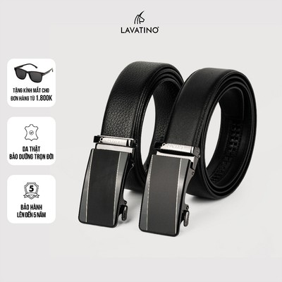 Thắt Lưng Nam Da Bò Thật, Thiết Kế Khóa Trượt Tự Động Bảo hành chính hãng tại Lavatino [MT15]