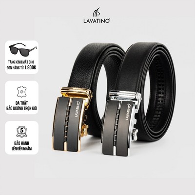 Thắt Lưng Nam Da Bò Thật Cao Cấp Hàng Hiệu Lavatino Khoá Tự Động Thiết Kế Sang Trọng TINO 08