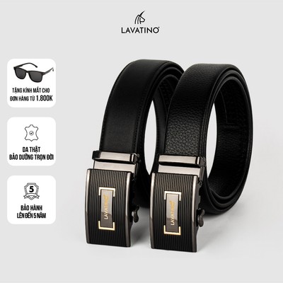 Thắt Lưng Nam Da Bò Cao Cấp Chính Hãng LAVATINO, Khóa Tự Động, Thiết Kế Sang Trọng TIMELESS 08