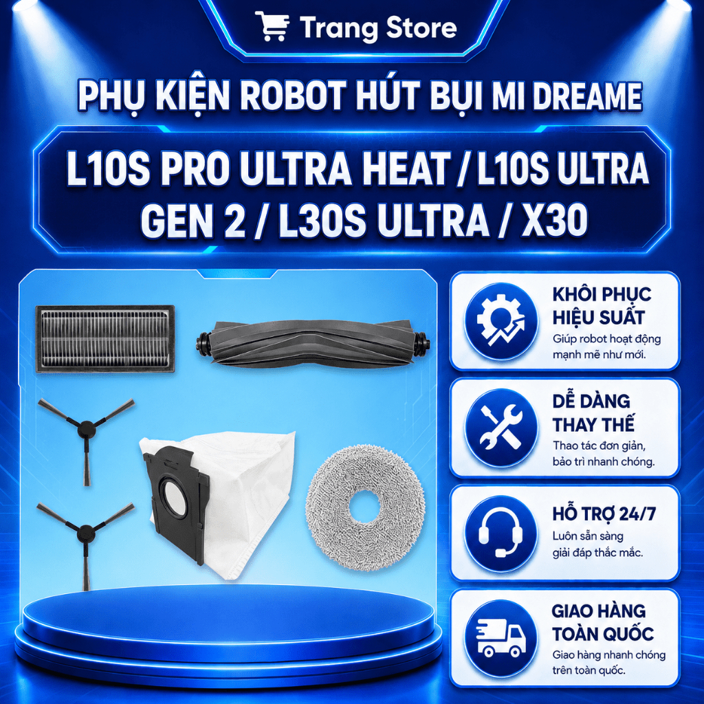 Phụ kiện Robot hút bụi mi L10s Pro Ultra Heat, L10s Ultra Gen 2, L30s Ultra, X30 _ Thay thế