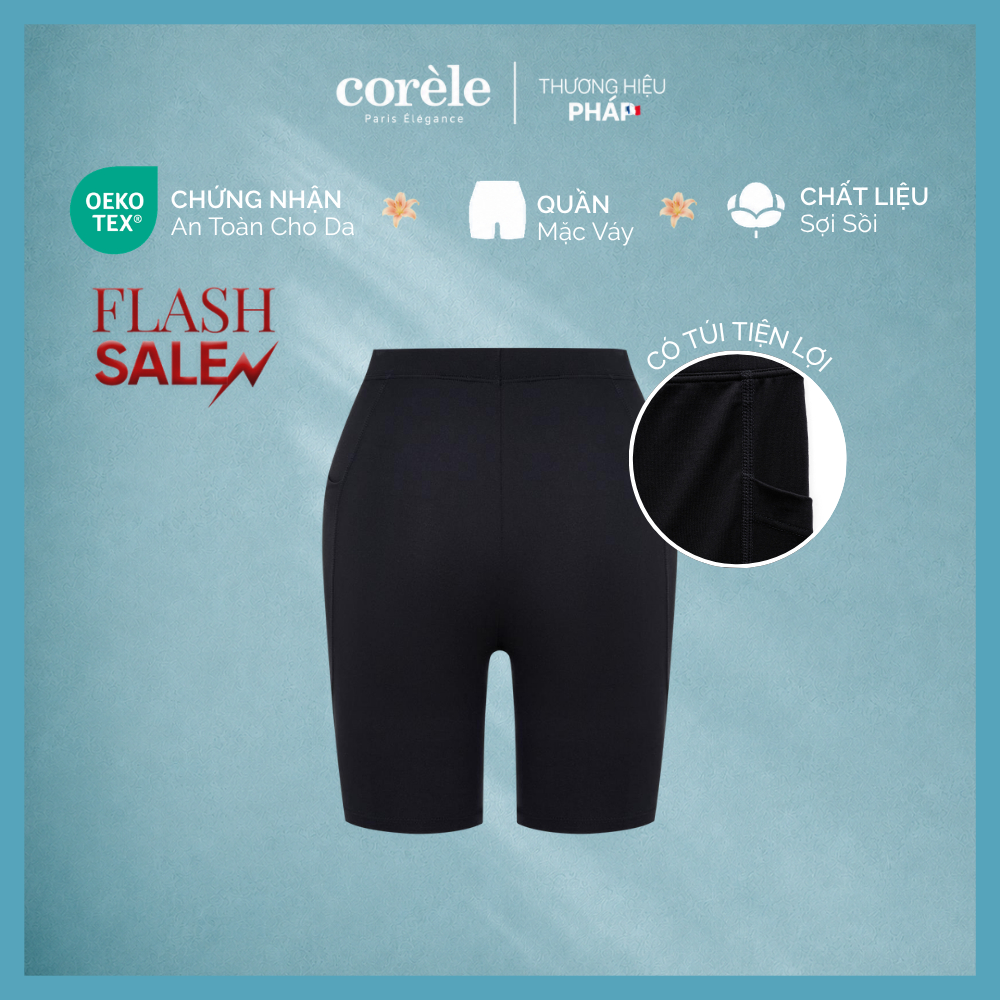 [FLASH SALE 138K] Quần tập lửng có túi dáng Biker, chất liệu dày dặn form ôm, chuẩn OEKO-TEX | CORÈL