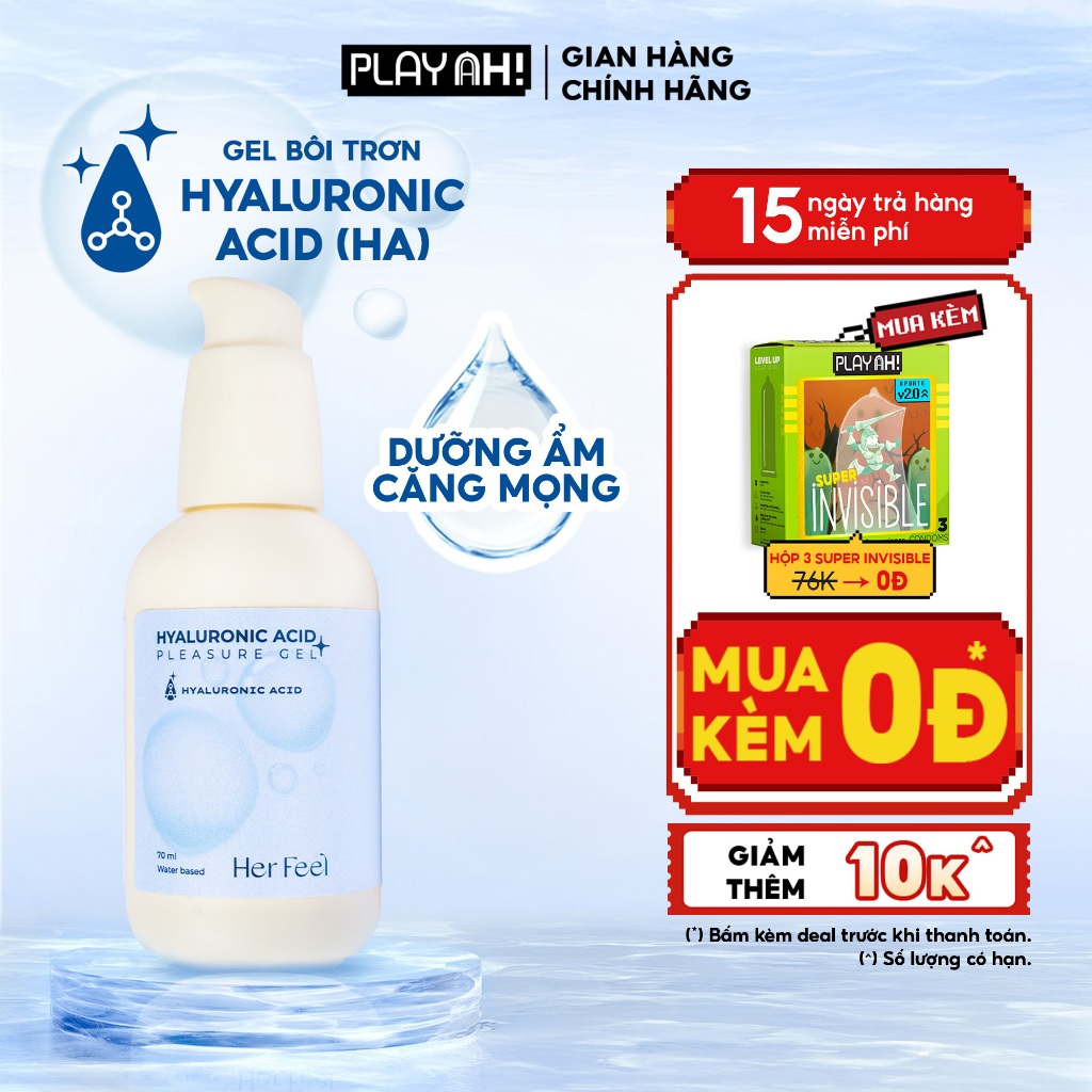 Gel Bôi Trơn Gốc Nước Her Feel HA Pleasure Gel Dưỡng Ẩm Cao Cấp 70ml