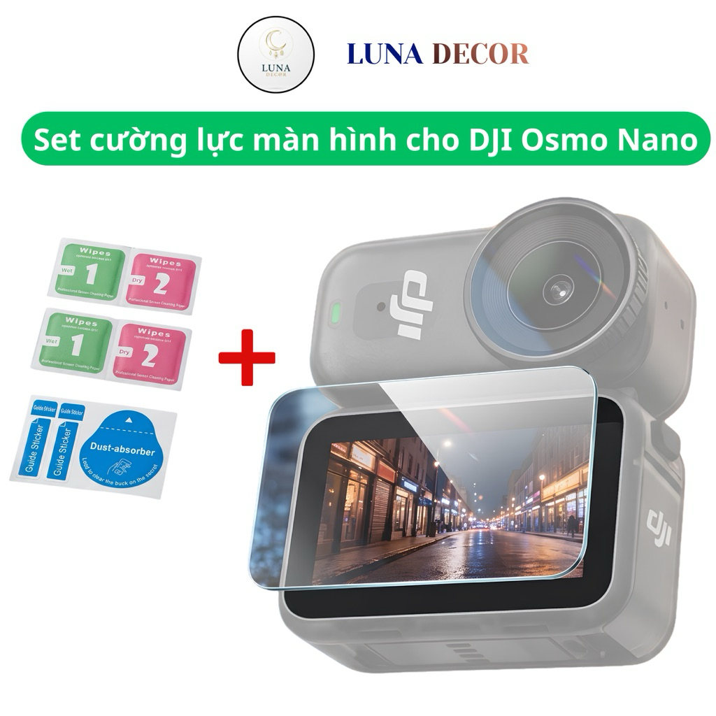 Set Kính Cường Lực Cho DJI Osmo Nano, Miếng Dán Màn Hình 9H Chống Trầy Xước Dễ Dán