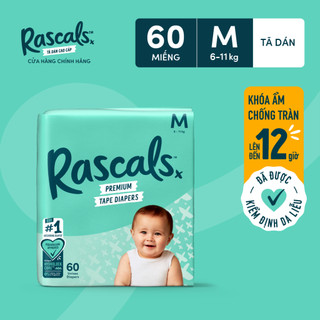 Tã/Bỉm Dán Rascals Size M (6-11kg) 60 miếng