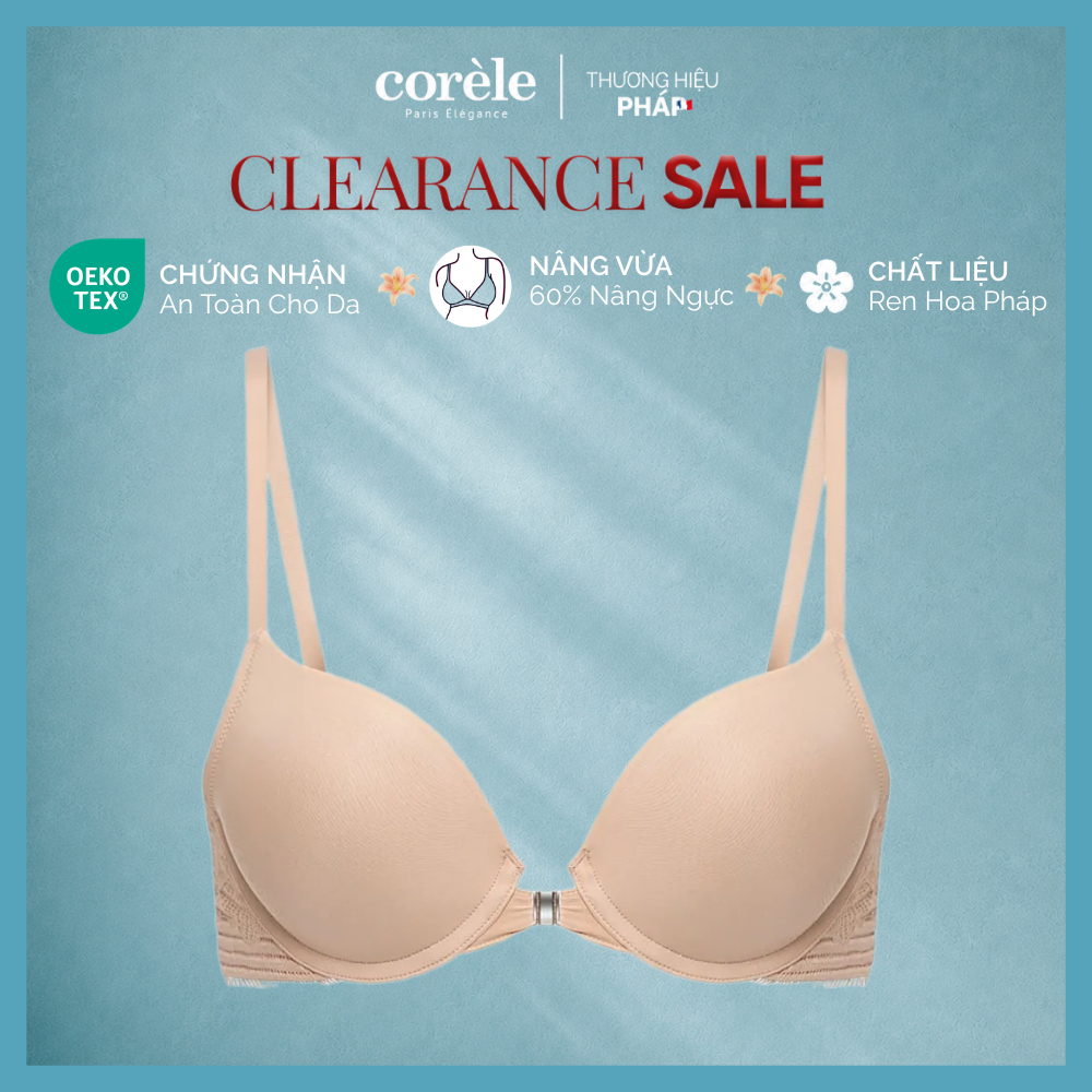 [XẢ KHO REN 50%|SIZE 75A-75B] Áo ngực nữ cài trước cao cấp mút nâng vừa có gọng, phối ren hoa mẫu đơ