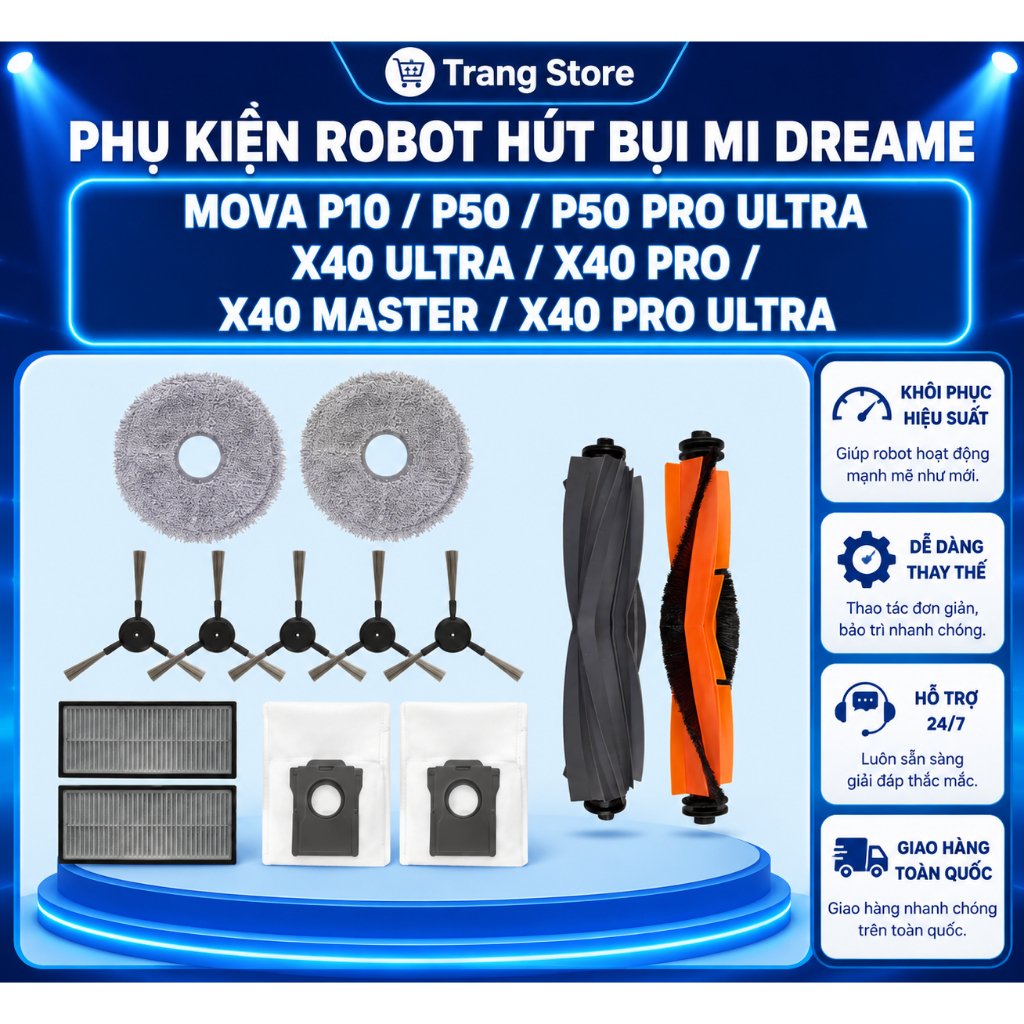Phụ kiện Robot Mi Mova P10 P50 Pro Ultra Dreami X40 Ultra X40 Pro X40 Master X40 Pro Ultra