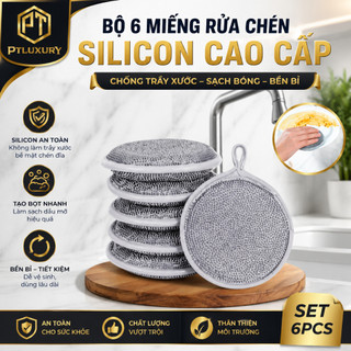 [ COMBO 6 MIẾNG ] Miếng Bọt Biển Rửa Chén Bát 3 Lớp - PTLUXURY