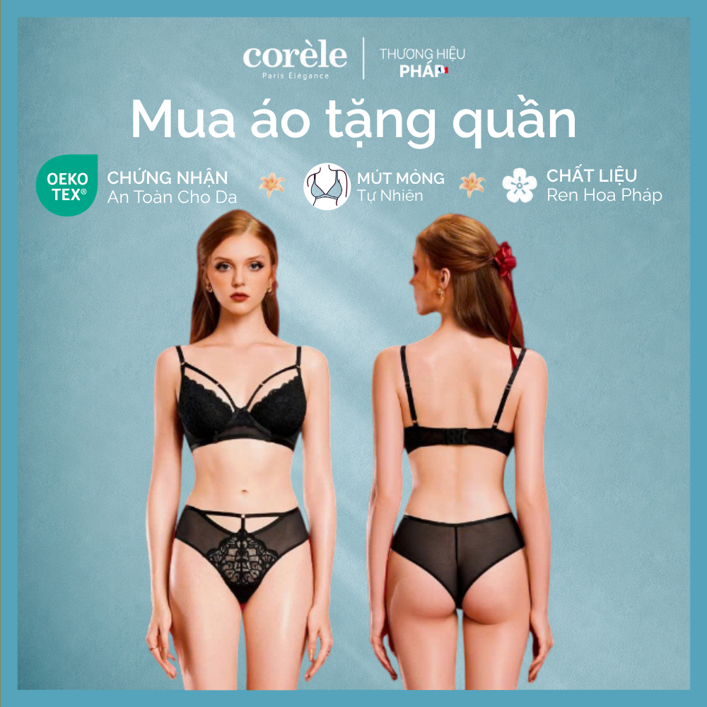 [Limited Edition] Set Nội Y Ren Hoàng Hôn - Áo Bralette Gợi Cảm + Quần Ren Cut-out Tinh Tế | CORÈLE 