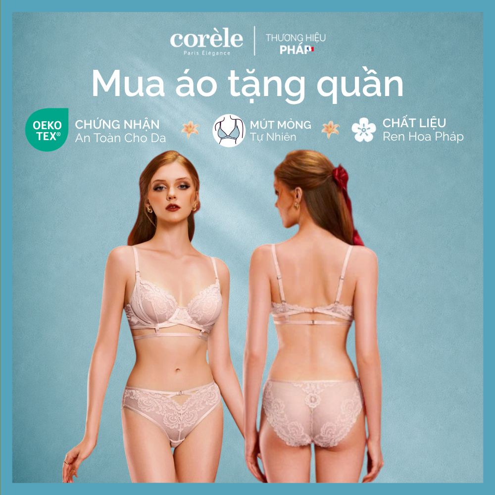 [Limited Edition] Set Nội Y Ren Hừng Đông - Áo Bralette Gợi Cảm + Quần Ren Mảnh Cuốn Hút | CORELE LU