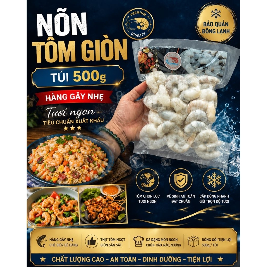NÕN TÔM GIÒN XK. Túi 500G (giao hỏa tốc)