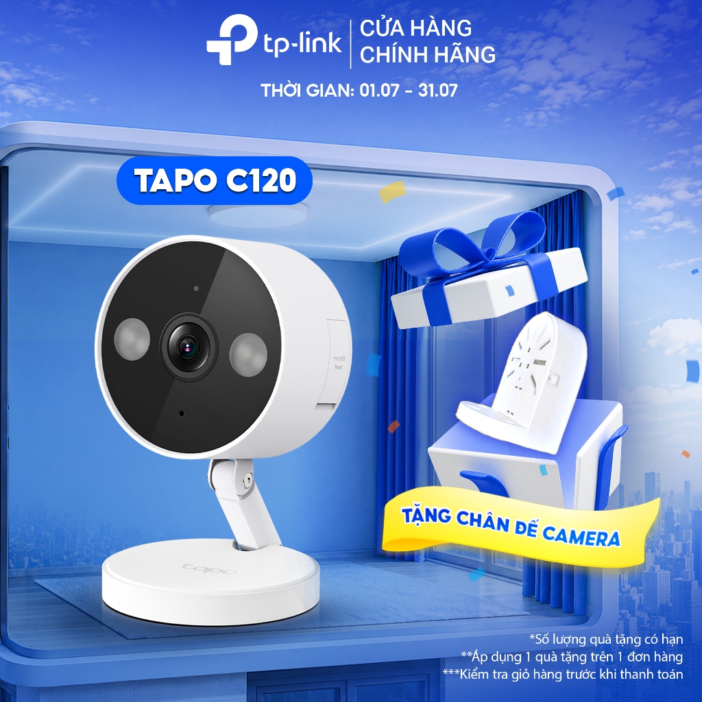 [Hỏa Tốc] Camera Wifi Trong Nhà/Ngoài Trời TP-Link Tapo C120 / C125 Chống Nước, Đế Nam Châm, Độ Phân