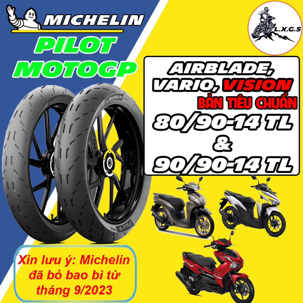 (MOTOGP - 80/90-14& 90/90-14) Vỏ lốp xe Michelin Pilot Motogp cho AB 110 125, Vario, Vision...