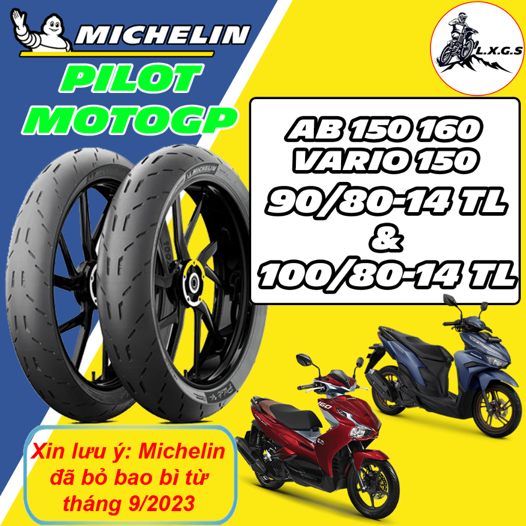 (MOTOGP - 90/80-14& 100/80-14) Vỏ lốp xe Michelin Pilot Motogp cho AB 150 160, VARIO 125 150 ĐỜI MỚI