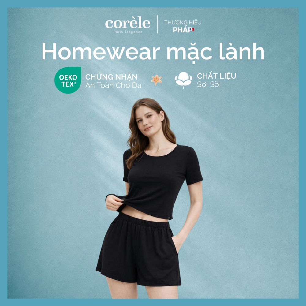 [Mặc Lành] Set mặc nhà áo thun T-shirt tay ngắn & quần short suông modal sợi sồi cao cấp, chuẩn TENC
