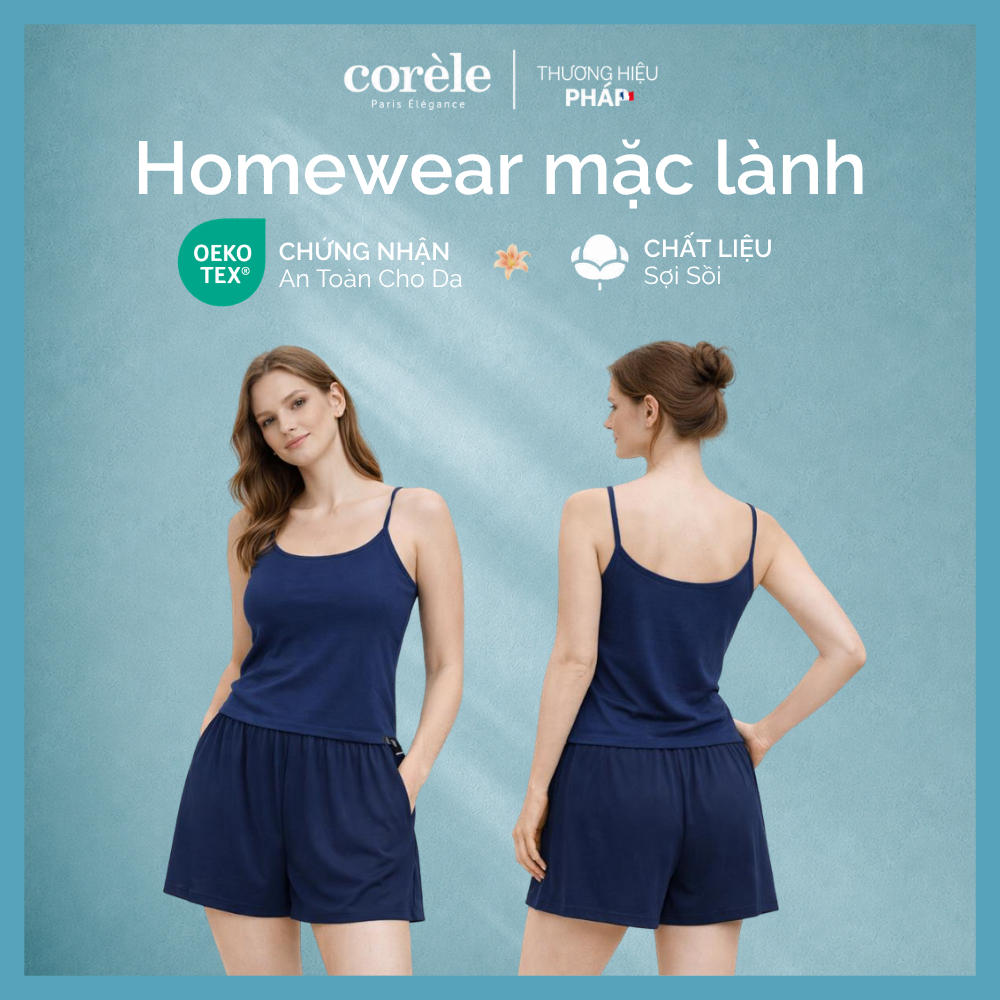 [Mặc Lành] Set mặc nhà áo 2 dây form ôm & quần short suông modal sợi sồi kháng khuẩn, chuẩn TENCEL &