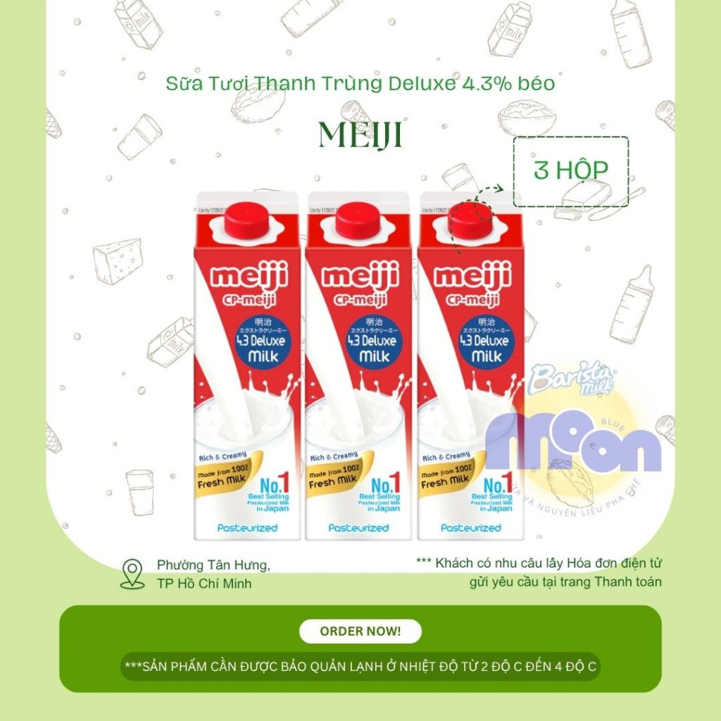Combo 3 Hộp Sữa Tươi Thanh Trùng Meiji