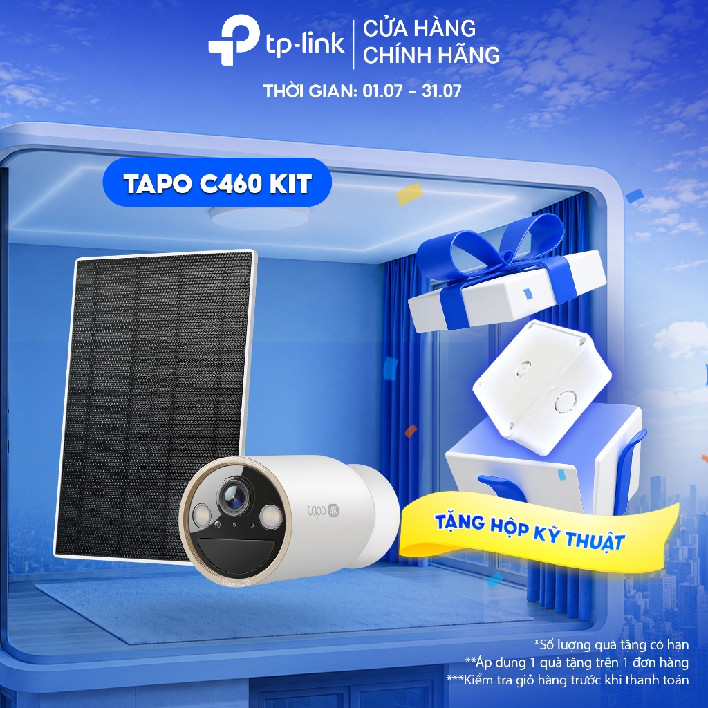 Camera WiFi Ngoài Trời TP-Link Tapo C460/ C460 KIT Năng Lượng Mặt Trời, Chất Lượng 4K