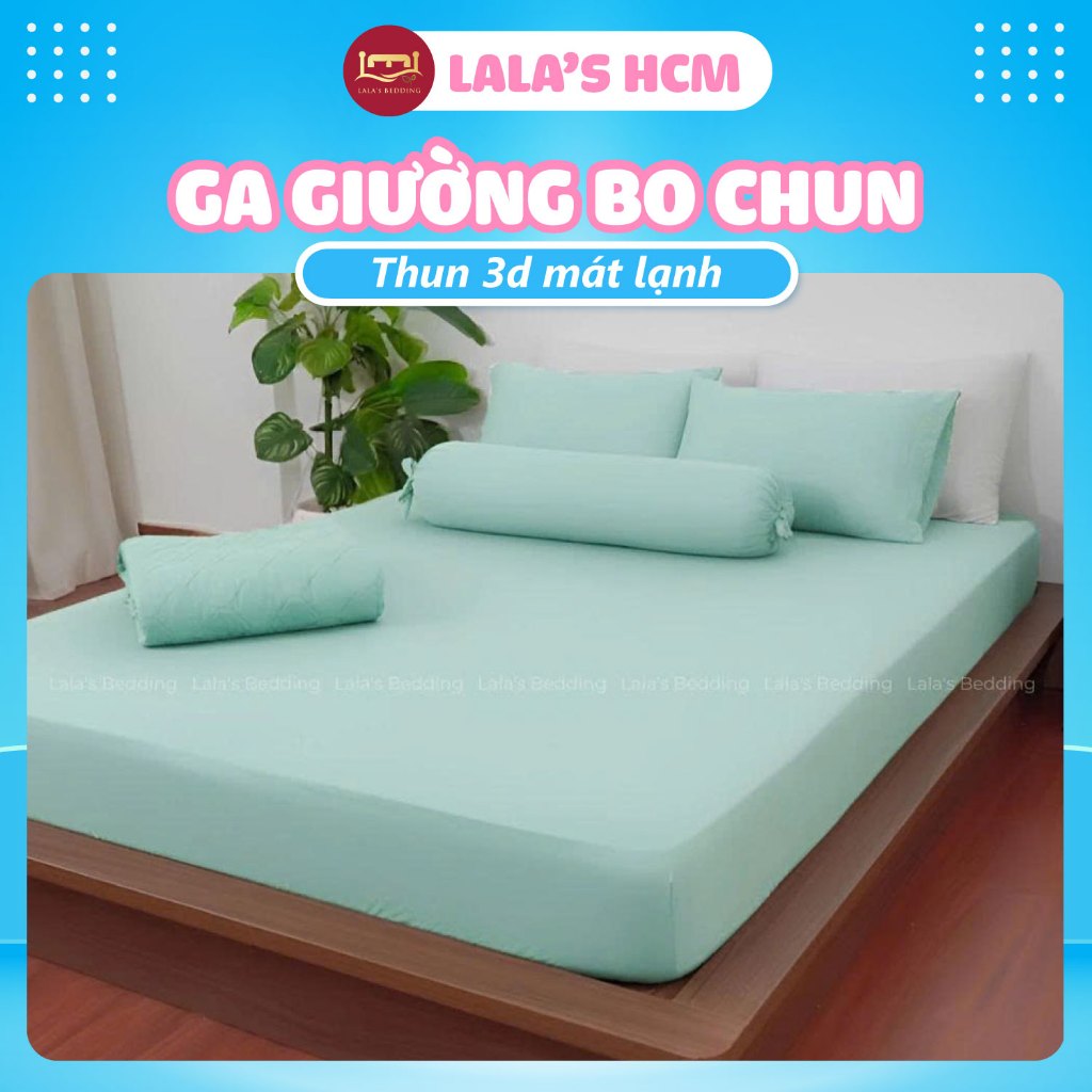 Ga Giường Thun 3D LALA's BEDDING, Bọc Nệm Vuông Vắn, Chống Nhăn Tuyệt Đối 1mx2m đến 1m8x2m