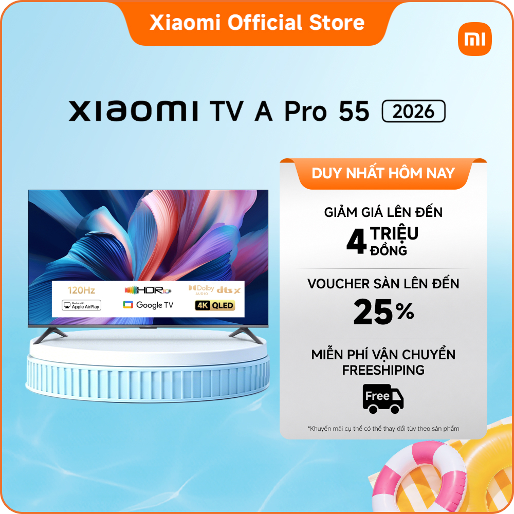 [TV Mới] Xiaomi TV A Pro 55'' 2026 | Màn hình QLED 4K độ sáng cao với công nghệ làm mượt chuyển động