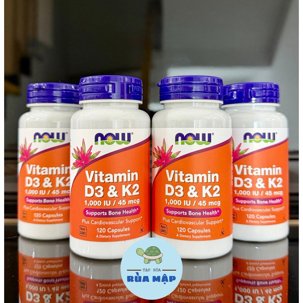 NOW Vitamin D3 & K2 1000 IU / 45 mcg – 120 viên