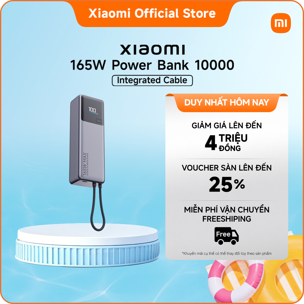Xiaomi 165W Power Bank 10000mAh (Integrated Cable) ｜Pin cao cấp với dung lượng khủng｜Nhiều biện pháp