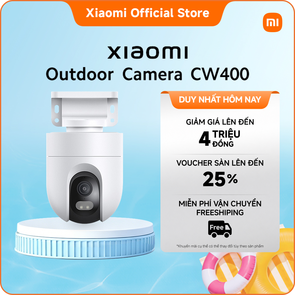 Xiaomi Outdoor Camera CW400｜Tránh để nước tiếp xúc với cổng khi sử dụng dây nối｜4 MP với khẩu độ lớn