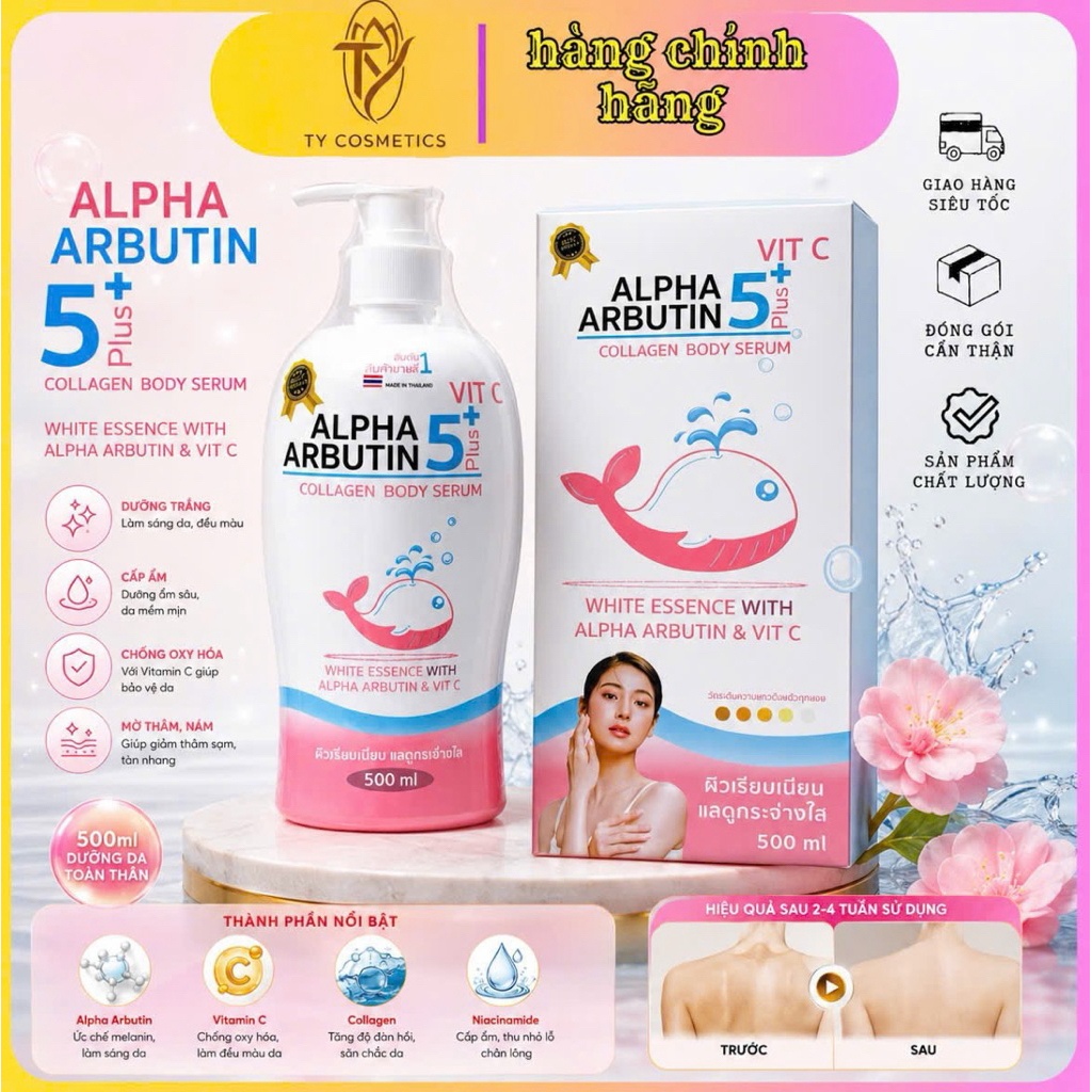 (CHÍNH HÃNG) SỮA DƯỠNG THỂ TRẮNG DA BODY ALPHA ARBUTIN COLLAGEN LOTION Alpha Arbutin 5Plus+ Collagen