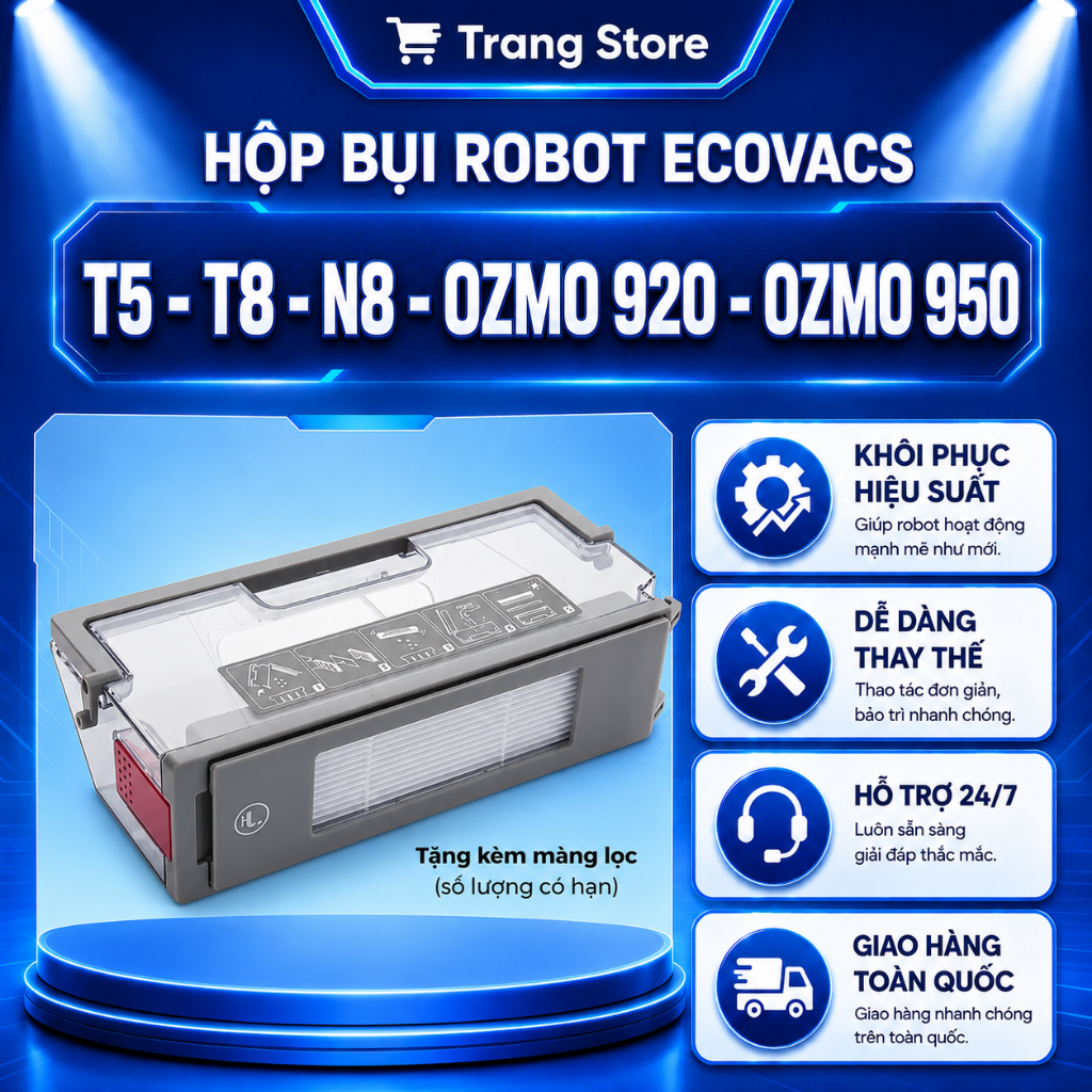 Hộp bụi robot hút bụi Ecovacs T5 N5 T8 N8 Ozmo 920 Ozmo 950
